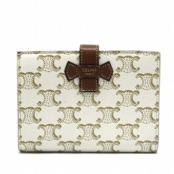 Celine Bags Celine Medium Strap Wallet Triomphe Canvas Lambskin Bifold Womens Poshmark